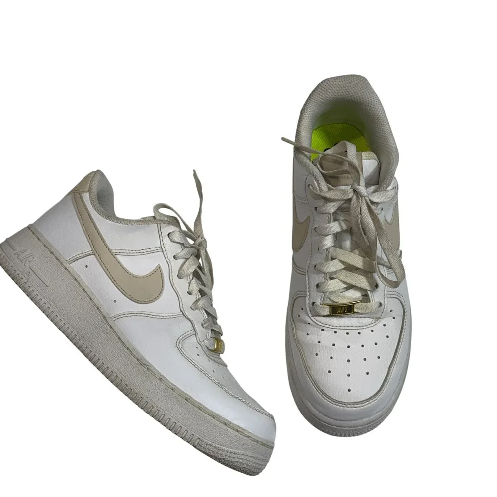 Nike Air Force‎ 1 Low Women Size 8 White Beige AF1 Sneakers